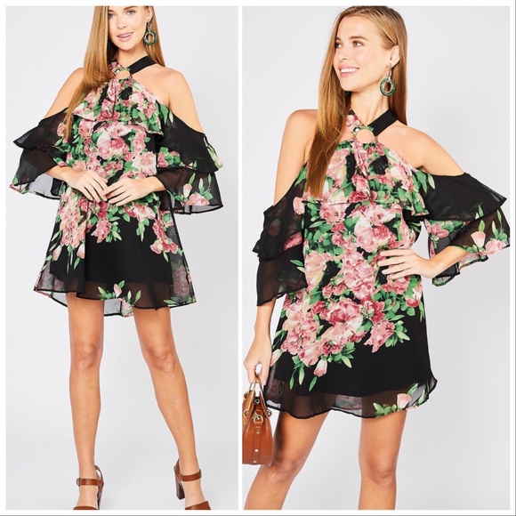 Entro Loveliness Floral Halter Mini Dress - Picture 8 of 16